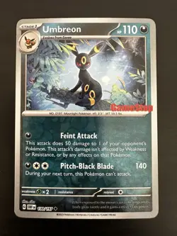 2023 Pokemon Obsidian Flames Gamestop Promo Umbreon Reverse Holo #130/197 - Image 1