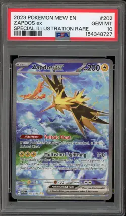 Pokemon Zapdos ex 151 MEW EN Special Illustration Rare #202 PSA 10 Gem Mint - Image 1