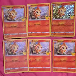 Pokemon TCG 2021 McDonald's Collection Chimchar 12/25 Holo/Regular Lot of 6 - Image 1