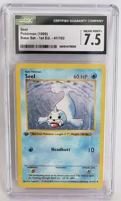 Pokemon Seel 1st Edition Shadowless 41/102 Base Set CGC 7.5 (NM/MINT) - Image 1