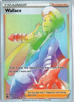 Wallace 208/195 Rainbow Rare Silver Tempest Pokemon Near Mint - Image 1