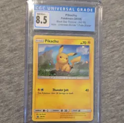 Pokemon TCG Pikachu SM183 Black Star Promo Holo Unbroken Bonds CGC 8.5 2019 - Image 1