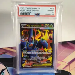 Mega Heracross ex 108/094 Phantasmal Flames Ultra Rare Full Art Pokemon PSA 10 - Image 1