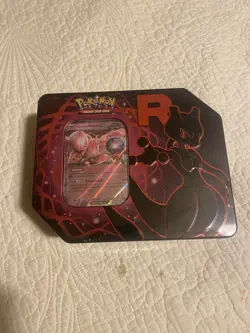 NEW SEALED POKEMON TCG SCARLET & VIOLET MEWTWO DESTINED RIVALS TEAM ROCKET TIN - Image 1