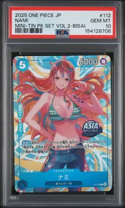 Nami PSA10 2025 One Piece Japanese Mini-Tin Pack Set Vol.2-Bisai #112 - Image 1
