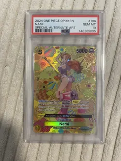 One Piece CCG Nami OP09-106 Special Alternate Art Foil SP EN 2024 PSA 10 - Image 1