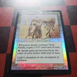 Mtg Jareth, Leonine Titan FOIL HP Onslaught Rare Magic the Gathering Cat Card - Image 2