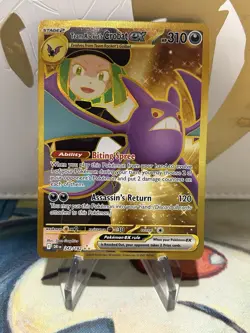 Team Rocket's Crobat Ex 242/182 Destined Rivals Hyper Rare Gold Card Pokemon NM - Image 1