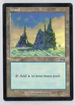 1x Island #337 - Urza's Saga - Light Play - Image 1