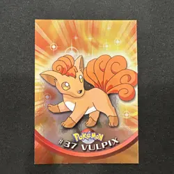 Topps Pokemon Card Series 1 Chrome Foil Blue Logo 1st Edition #37 Vulpix NM - Image 1