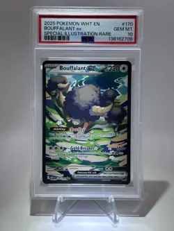 PSA 10 2025 Pokemon WHT EN #170 Bouffalant EX Special Illustration Rare GEM MT - Image 1
