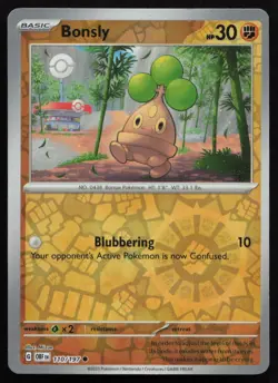 Bonsly 110/197 Common Obsidian Flames Pokemon Reverse Holo Near Mint - Image 1