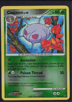Cascoon 44/127 Uncommon Platinum Pokemon Reverse Holo Moderately Played - Image 1