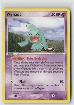 Wynaut 70/108 Common Power Keepers Pokemon Heavily Played - Image 1