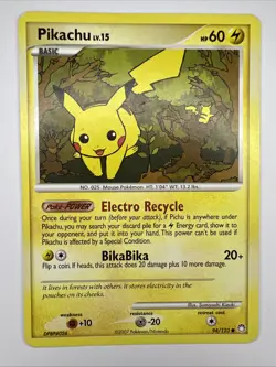 2007 Pokemon TCG Pikachu Lv 15. 94/123 DPBP #026 Mysterious Treasures - Image 1