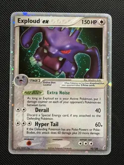Pokemon Exploud EX 92/100 Holo EX Ruby Sapphire EX Crystal Guardians 2006 SWIRL - Image 1