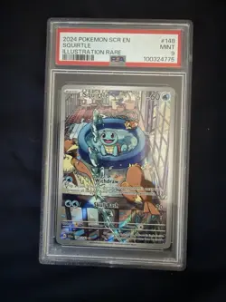 Pokemon TCG Squirtle Illustration Rare Holo PSA 9 Sv07 148/142 2024 - Image 1