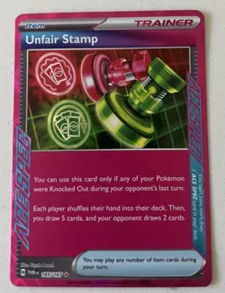 Unfair Stamp 165/167 ACE SPEC Rare Twilight Masquerade Pokemon Near Mint - Image 1
