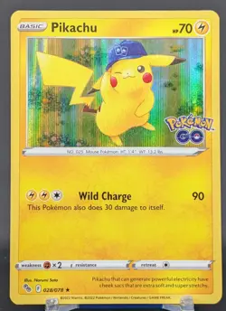 Pokemon Pikachu #028/078 English Pokemon GO Holo Rare - Image 1