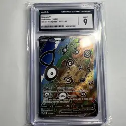 Pokemon Unown V 177/195 CGC 9 Mint Alt Art Full Art Silver Tempest 2022 SWSH - Image 1