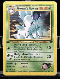 Pokemon Gym Challenge 1st Edition Giovanni's Nidorina 44/132 Regular MP - Image 3