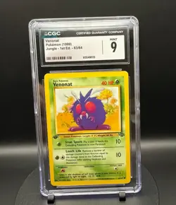 Venonat Pokemon Jungle 1st Edition 63/64 CGC 9 Mint See Description - Image 1