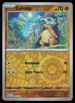 Cubone 076/159 Common Journey Together Pokemon Reverse Holo Near Mint - Image 1