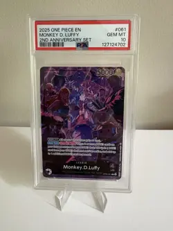 2025 One Piece PSA 10 Monkey D Luffy 2nd Anniversary Promo - Image 1