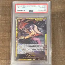 One Piece CCG Crocodile OP14-120 Secret Rare Foil EN PSA 10 - Image 1
