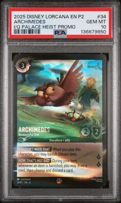 Archimedes - Resourceful Owl 34 Disney Lorcana Promo Cards Holo - Image 1