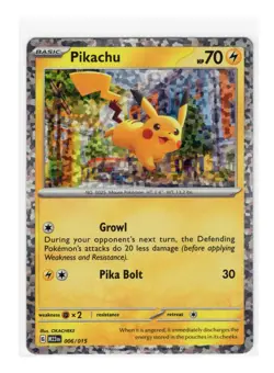 2023 Pokemon McDonalds Promo Pikachu Holo #006/015 Match Battle Card - Image 1