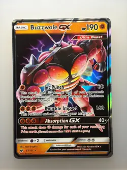 Pokemon Card Buzzwole GX 57/111 Crimson Invasion Ultra Rare NEAR MINT 57/111 - Image 1