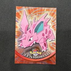 Topps Pokemon Card Series 1 Chrome Foil Blue Logo 1st Edition #33 Nidorino NM - Image 1