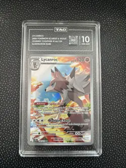 Pokemon TCG Lycanroc Illustration Rare Card Journey Together 166/159 TAG 10 - Image 1