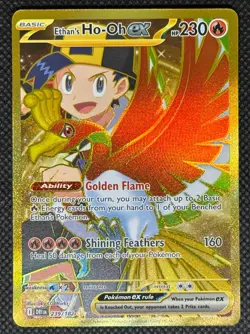 Pokemon TCG Ethan's Ho-Oh EX Gold Holo Card 239/182 Sv10: Destined Rivals - Image 1