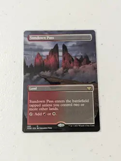 MTG Sundown Pass - Borderless - Crimson Vow NM - Image 1
