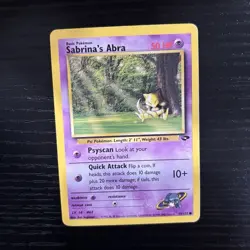 Pokemon Gym Challenge Sabrina's Abra Regular Common 50 HP Card 94/132 Eng 2000 - Image 1