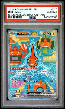 2025 POKEMON PFL EN-PHANTASMAL FLAMES SPECIAL ILLUSTRATION RARE ROTOM EX PSA 10 - Image 1