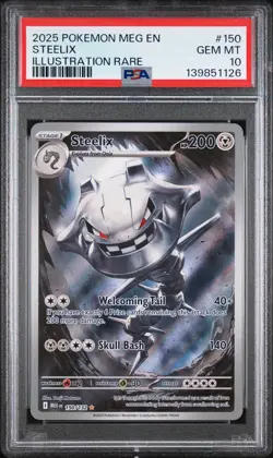 2025 POKEMON MEG EN-MEGA EVOLUTION ILLUSTRATION RARE #150 STEELIX PSA 10 - Image 1