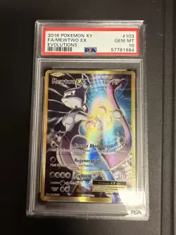 Pokemon XY Evolutions Mewtwo EX Ultra Rare Full Art #103/108 2016 PSA 10 - Image 1