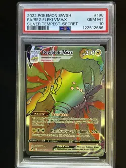 Pokemon TCG Regieleki VMAX Silver Tempest 198/195 Holo Secret Rare PSA 10 - Image 1