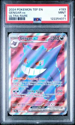 2024 POKEMON TEF EN-TEMPORAL FORCES ULTRA RARE #193 GENGAR EX PSA 9 - Image 1