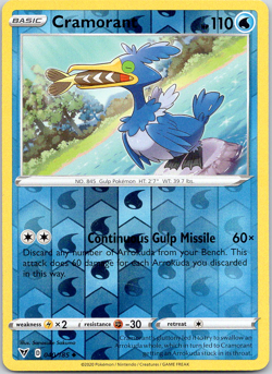 Pokemon Cramorant 40/185 Vivid Voltage Uncommon Reverse Holo NM TCG - Image 1