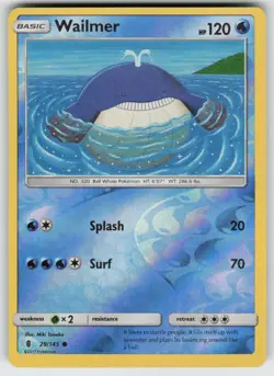 Wailmer 29/145 Common Guardians Rising Pokemon Reverse Holo Near Mint - Image 1