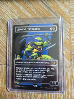 Leonardo, the Balance (0083) (Borderless) (Surge Foil) (Pixel Art) TMNT MTG NM* - Image 1
