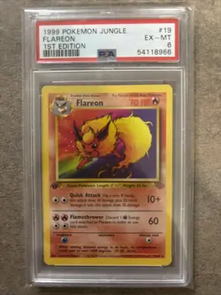 Pokemon TCG Flareon Jungle 19/64 1st Edition Rare Psa 6 - Image 1