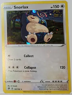 HD Swirl 🌀 Snorlax 141 Cosmos Holo Bleed Error Rare Pokemon TCG ✨ - Image 1