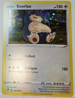HD Swirl 🌀 Snorlax 141 Cosmos Holo Bleed Error Rare Pokemon TCG ✨ - Image 2