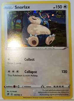 HD Swirl 🌀 Snorlax 141 Cosmos Holo Bleed Error Rare Pokemon TCG ✨ - Image 3