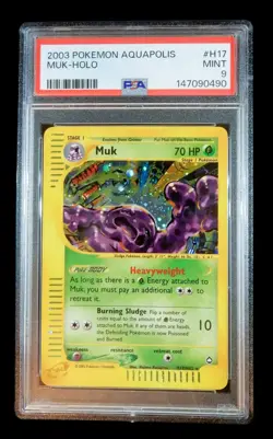2003 Pokemon Muk Holo Foil Aquapolis #H17 H17/H32 PSA 9 - Image 1
